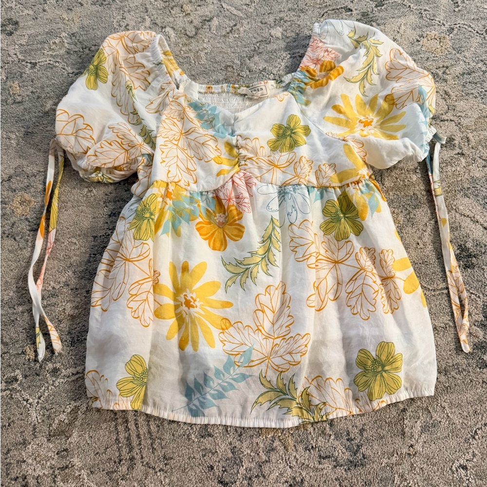 Hayden Girls Floral Puff Sleeve Blouse